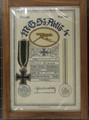 Eisernes Kreuz mit Urkunde von Fritz Braun