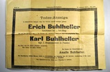 Feldpost und Todesnachricht von Erich Buhlheller