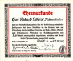 Ehrenurkunde der Reichsbekleidungsstelle 1917